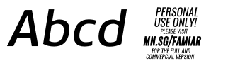 Famiar PERSONAL USE ONLY Medium Italic
