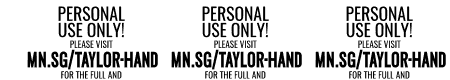 Taylor Hand PERSONAL USE